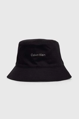 Calvin Klein kapelusz dwustronny bawełniany kolor czarny bawełniany
