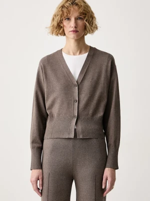 Calvin Klein kardigan damski z wiskozą brązowy