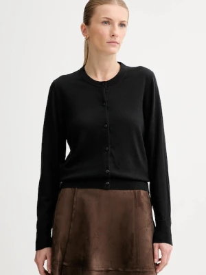 Calvin Klein kardigan wełniany damski kolor czarny lekki LV044D323G