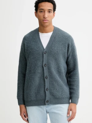 Calvin Klein kardigan z dodatkiem wełny kolor granatowy LV04LD308G