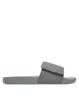 Calvin Klein Klapki Adj Pool Slide Canvas Logo HM0HM01749 Szary
