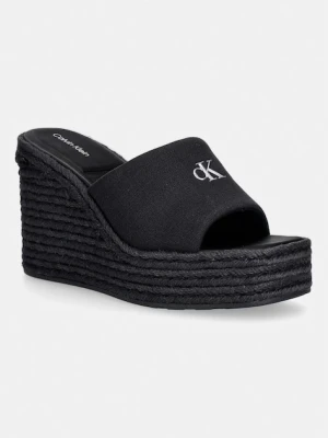 Calvin Klein klapki damskie WEDGE ESPAD 70 CANVAS MG