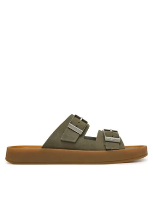 Calvin Klein Klapki Ergon Double Bar Sandal Su HM0HM02094 Zielony