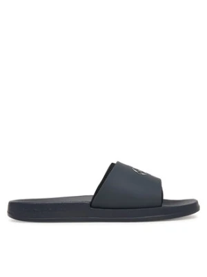 Calvin Klein Klapki Ess Slide Rubber Neoprene HM0HM02229 Granatowy