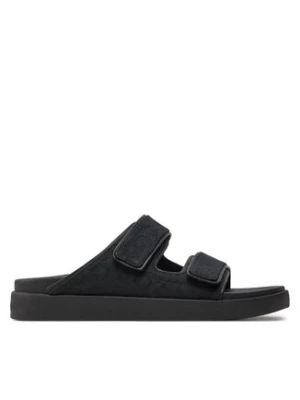 Calvin Klein Klapki Flat Adj Slide Mono Jacq HW0HW01955 Czarny