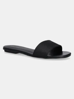 Calvin Klein klapki FLAT SLIDE - JACQ damskie kolor czarny HW0HW02388