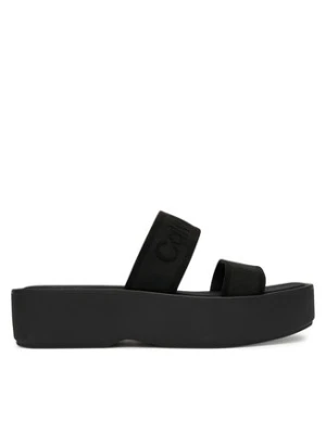 Calvin Klein Klapki Flatform Sndl Webbing HW0HW02878 Czarny