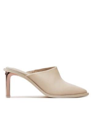 Calvin Klein Klapki Heel Mule Pump 70 LTH HW0HW02091 Écru