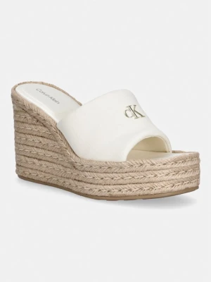 Calvin Klein klapki na koturnie damskie WEDGE ESPAD 70 CANVAS MG