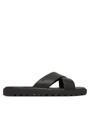Calvin Klein Klapki Sq Molded Sandal Xcross Lth HM0HM02235 Czarny