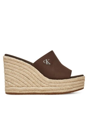 Calvin Klein Klapki Wedge Rope Slide Mg YW0YW01699 Brązowy