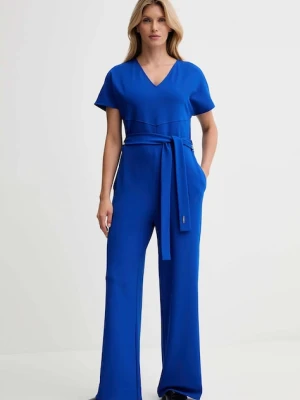 Calvin Klein kombinezon kolor niebieski z dekoltem w szpic LV044D065G