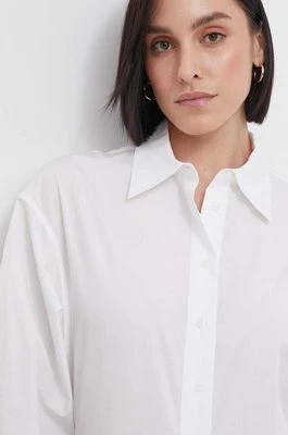 Calvin Klein koszula bawełniana damska kolor biały slim z kołnierzykiem klasycznym K20K206600