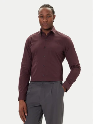 Calvin Klein Koszula Essentials LV019EU037 Bordowy Slim Fit