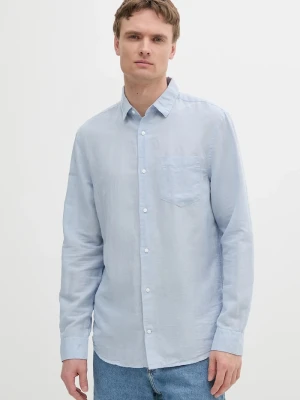 Calvin Klein koszula lniana niebieski