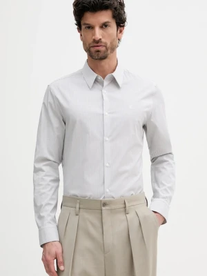 Calvin Klein koszula męska kolor biały slim z kołnierzykiem klasycznym LV040BM108