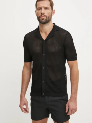 Calvin Klein koszula męska kolor czarny regular KM0KM01087