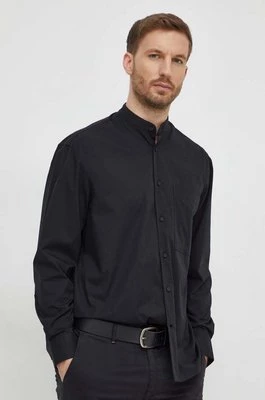Calvin Klein koszula męska kolor czarny relaxed ze stójką