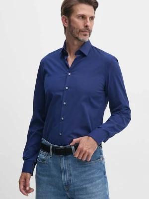Calvin Klein koszula męska kolor granatowy slim z kołnierzykiem klasycznym K10K108229