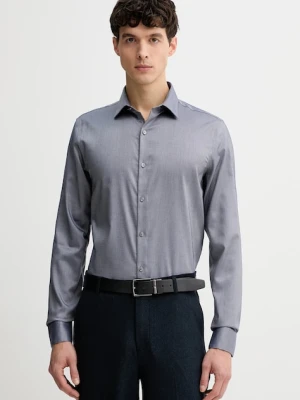 Calvin Klein koszula męska kolor granatowy slim z kołnierzykiem klasycznym LV019EU085