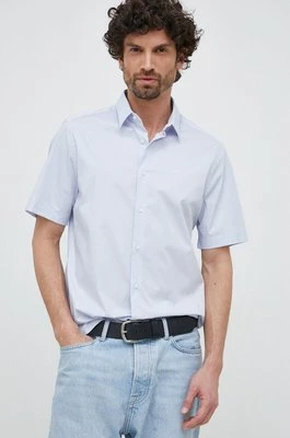 Calvin Klein koszula męska kolor niebieski regular z kołnierzykiem klasycznym