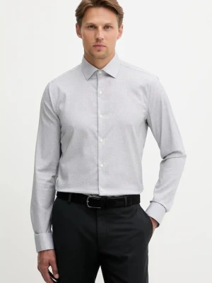 Calvin Klein koszula męska kolor niebieski slim z kołnierzykiem włoskim LV019EU057