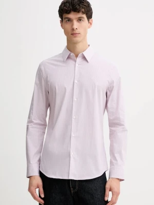 Calvin Klein koszula męska kolor różowy slim z kołnierzykiem klasycznym LV04LE120G