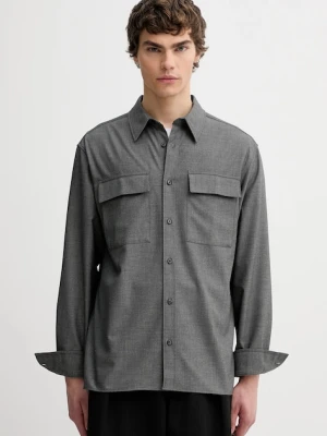 Calvin Klein koszula męska kolor szary regular z kołnierzykiem klasycznym LV04LE114G