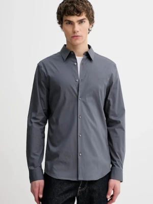 Calvin Klein koszula męska kolor szary slim z kołnierzykiem klasycznym LV04LB145G