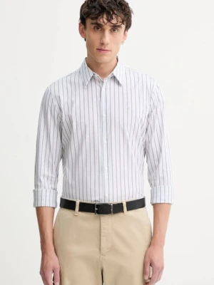 Calvin Klein koszula męska kolor szary slim z kołnierzykiem klasycznym LV04LD137G