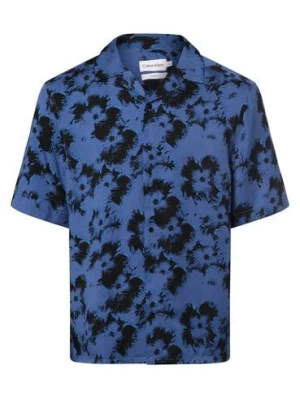 Calvin Klein Koszula męska Mężczyźni Regular Fit Lyocell niebieski wzorzysty,
