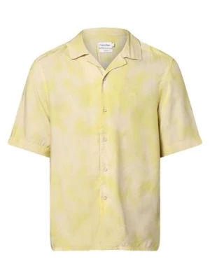 Calvin Klein Koszula męska Mężczyźni Regular Fit wiskoza żółty wzorzysty,