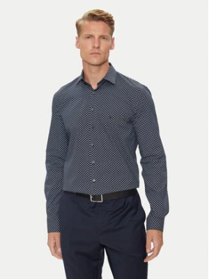 Calvin Klein Koszula Poplin 2Tones Print Slim K10K113545 Granatowy Slim Fit