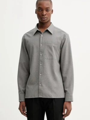 Calvin Klein koszula z dodatkiem wełny kolor szary LV04LD115G