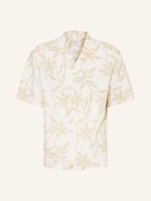 Calvin Klein Koszula Z Klapami Relaxed Fit Z Dodatkiem Lnu beige