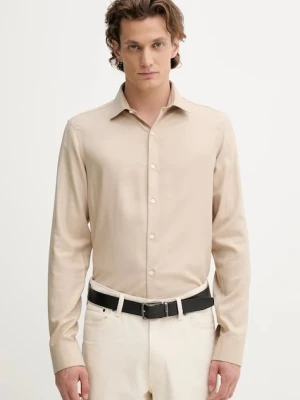 Calvin Klein koszula z wełną beżowy