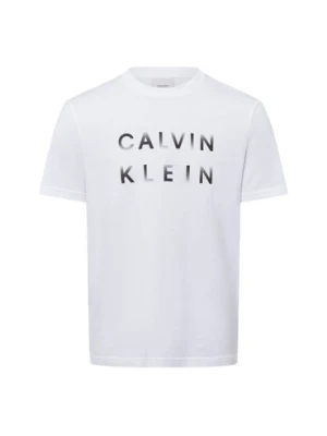 Calvin Klein Koszulka męska Mężczyźni Bawełna biały jednolity,