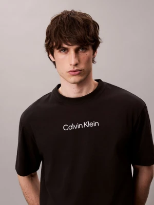 Calvin Klein Koszulka męska Mężczyźni Bawełna czarny jednolity,