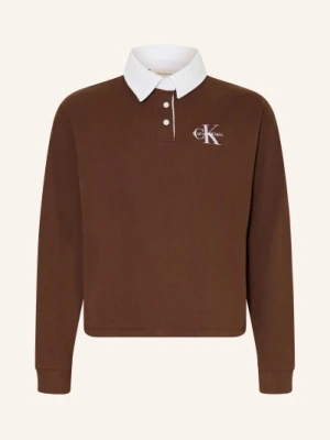 Calvin Klein Koszulka Polo Z Dżerseju braun