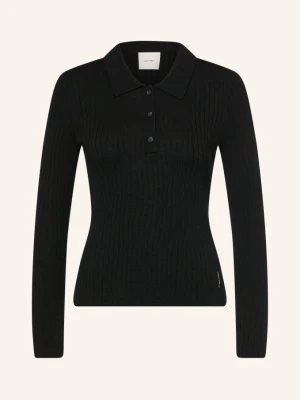 Calvin Klein Koszulka Polo Z Dzianiny schwarz CZARNY