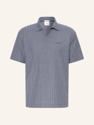 Calvin Klein Koszulka Polo Z Pikowanego Materiału, Krój Easy Fit blau NIEBIESKI