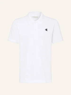 Calvin Klein Koszulka Polo Z Pikowanym Wzorem weiss