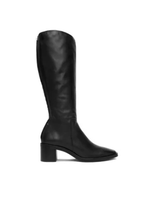 Calvin Klein Kozaki Block Heel Knee Boot Lth HW0HW02812 Czarny