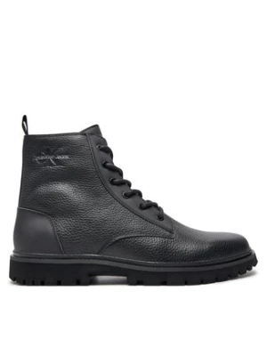 Calvin Klein Kozaki Eva Mid Laceup Boot Lth YM0YM00751 Czarny