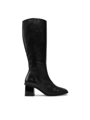 Calvin Klein Kozaki Heel Knee Boot 50 W/Ml Lth HW0HW02321 Czarny