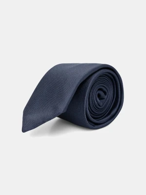 Calvin Klein krawat z dodatkiem jedwabiu granatowy
