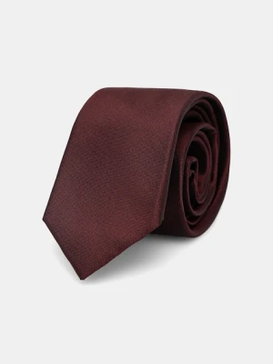 Calvin Klein krawat z dodatkiem jedwabiu kolor bordowy CK2111E001