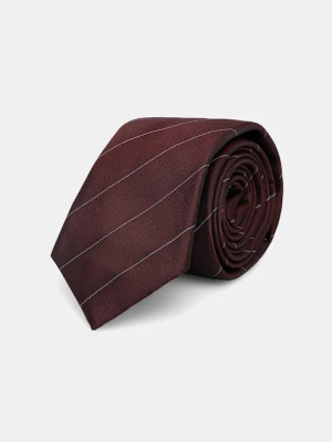 Calvin Klein krawat z dodatkiem jedwabiu kolor bordowy CK2111E003