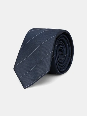 Calvin Klein krawat z dodatkiem jedwabiu kolor granatowy CK2111E003