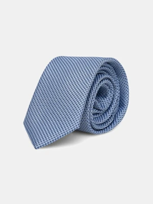 Calvin Klein krawat z dodatkiem jedwabiu kolor niebieski CK2111E001